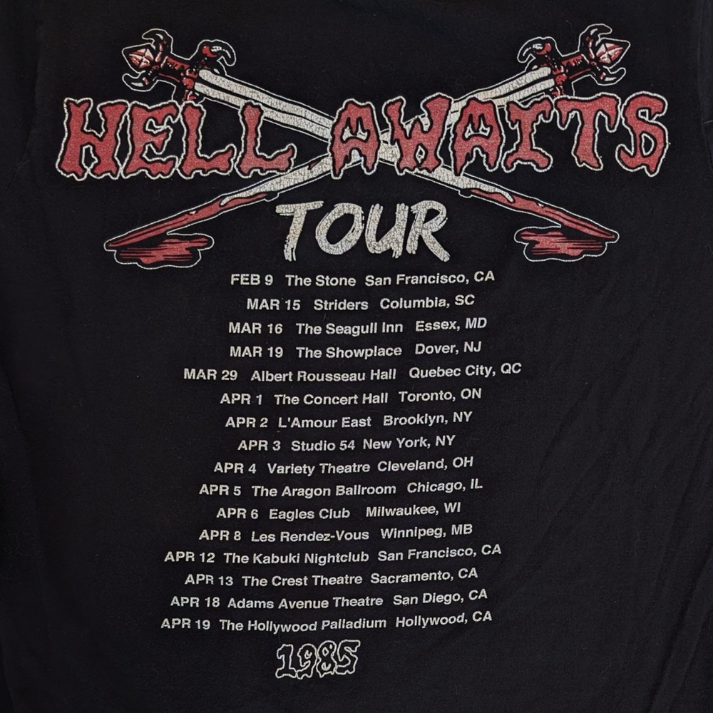 100% Cotton Slayer Band Hell Awaits Men’s Tee Shirt Size Medium - Picture 4 of 9